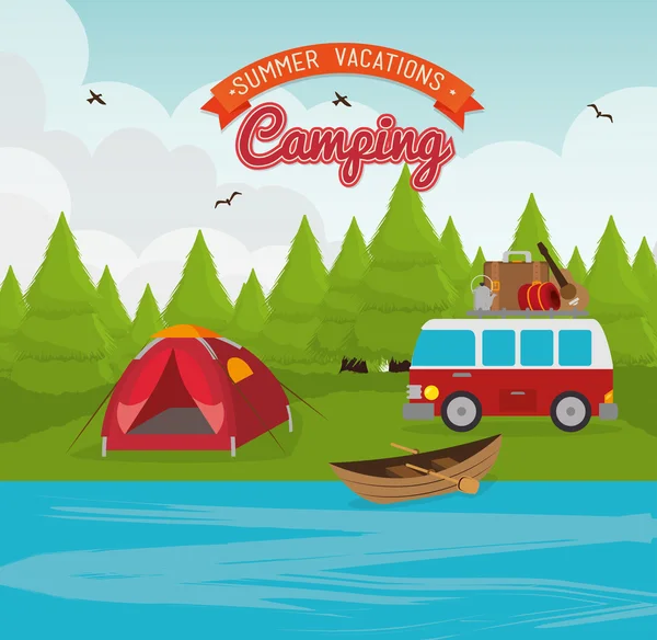 Camping vacation and travel