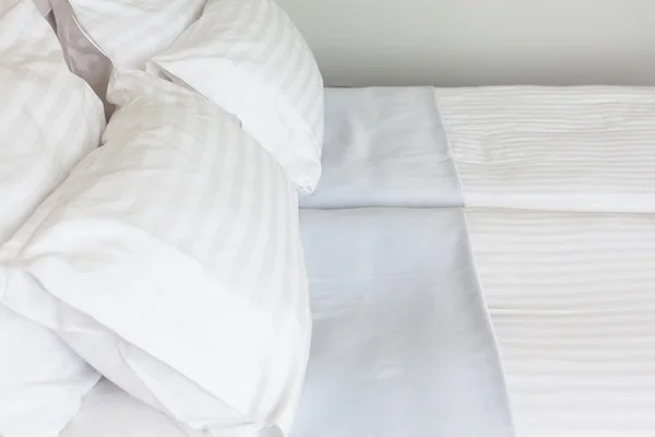 Prepared fresh bed, scene in hotel room