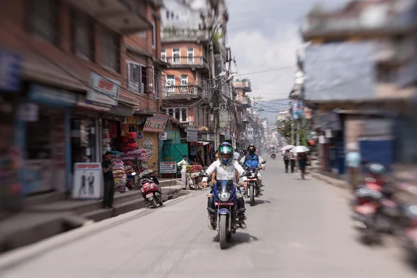 Traffic jam and air pollution in central Kathmandu
