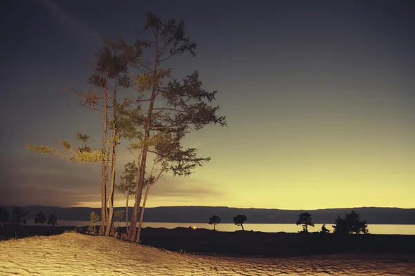 Baikal lake. Summer night on Olkhon Island