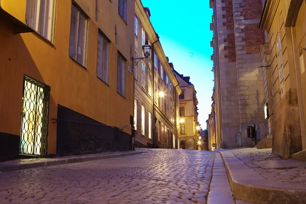 The narrow street of Gamla Stan - historic city old center of Stockholm,