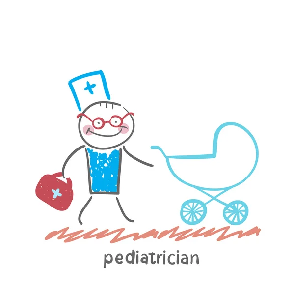 Pediatrician came to a sick child