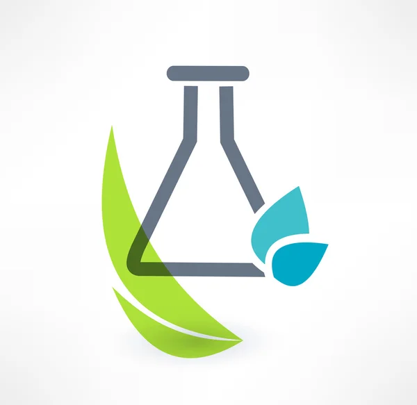 Test tube with leaf icon.