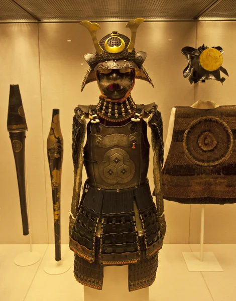 Samurai armour and helmet in Museum