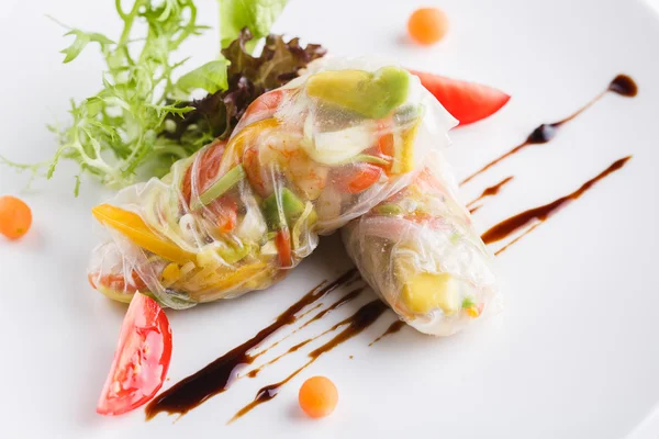 Spring rolls with shrimp and vegetables