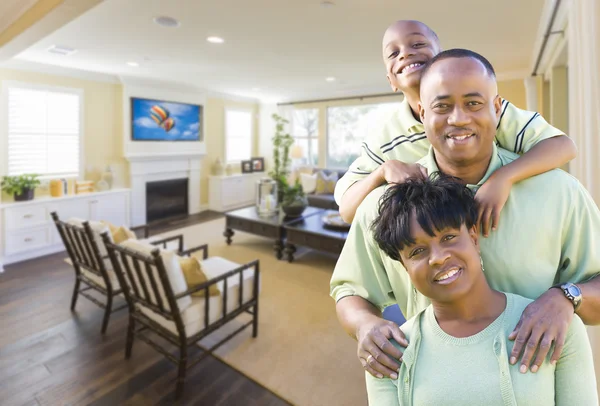 African Amercian Family In Living Room