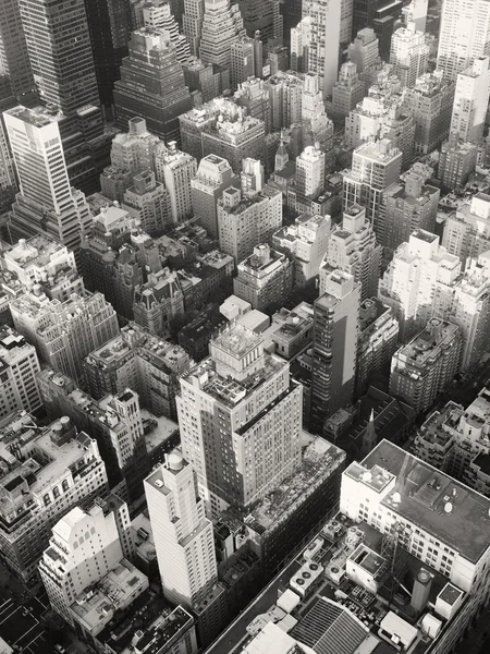 Black and white urban landscape of midtown Manhattan in New York