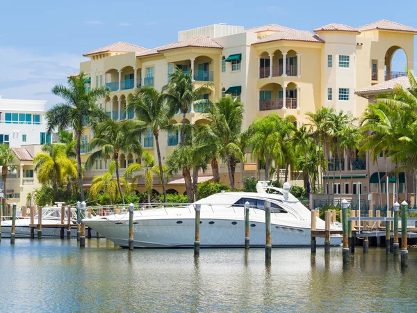 Yacht and waterfront home at Fort Lauderdale in Florida