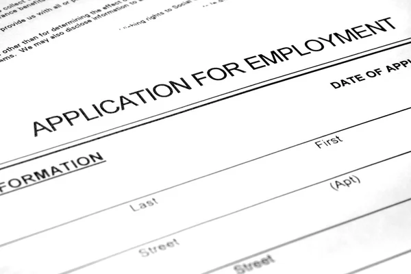 Employment Application Form on Paper