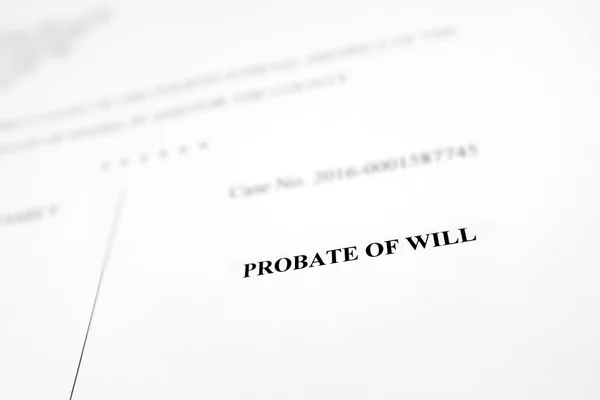 Probate of Will Legal Document