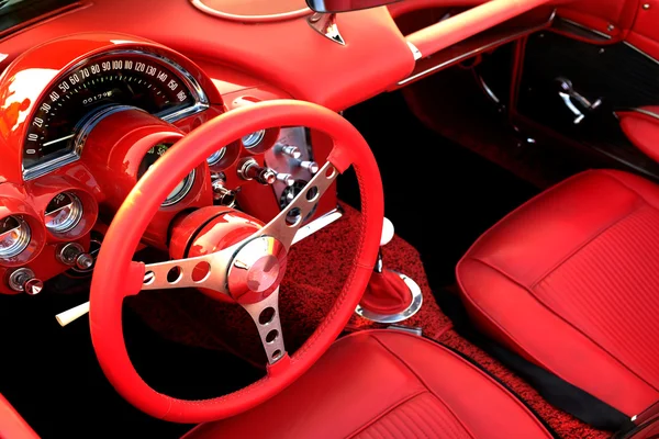 Red Sports Car Interior Steering Wheel