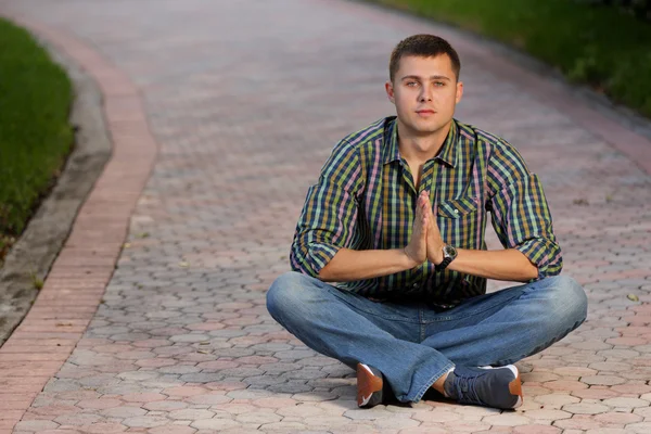 Stock image meditating man