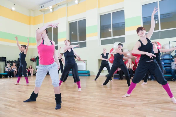 Dance class for women blur background