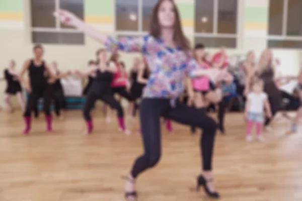 Dance class for women blur background