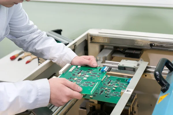 Production of electronic components at high-tech factory