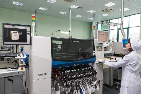 Production of electronic components  at high-tech factory