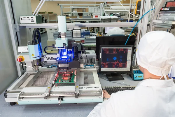 Production of electronic components  at high-tech factory