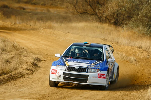 Rally car in motion