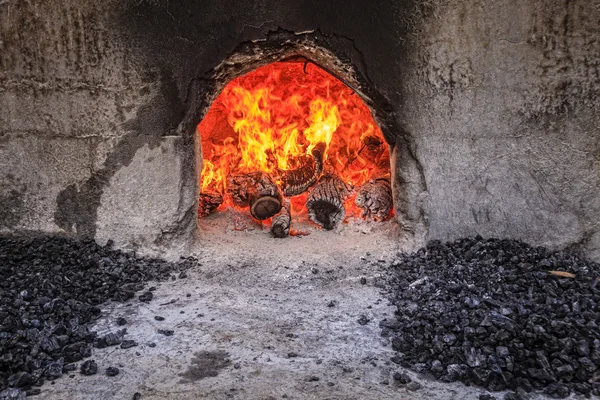 Wood fired oven at a halwa factory