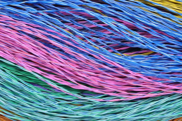 Colored telecommunication cables as background