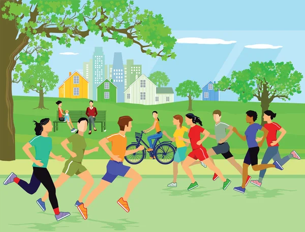 Jogging sports, recreation, illustration
