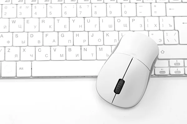 Computer mouse on the keyboard