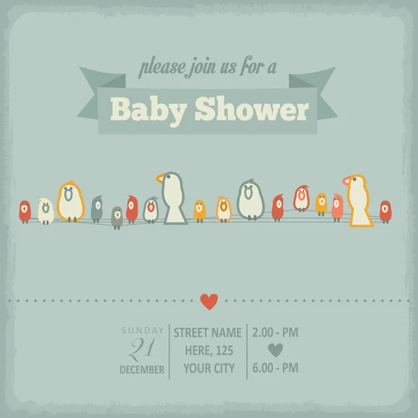 Baby shower invitation in retro style