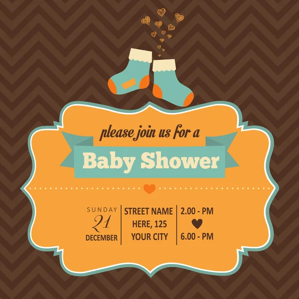 Baby shower invitation in retro style