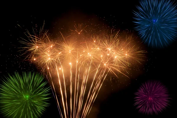 Beautiful and colorful fireworks and sparkles for celebrating new year or other event
