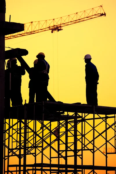 Silhouette of construction worker