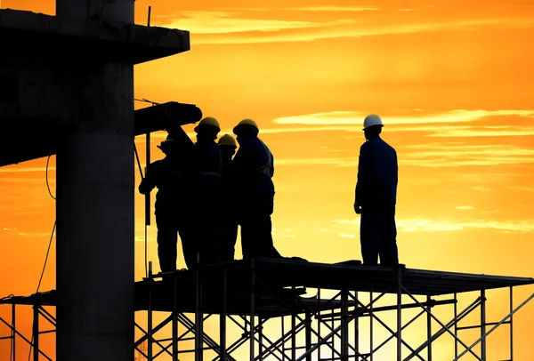 Silhouette of construction worker