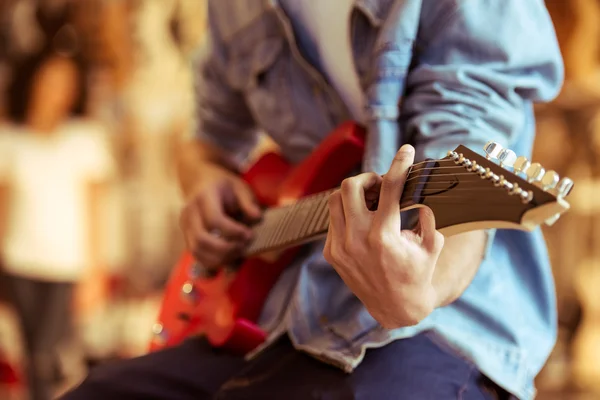 Man playing electric guitar