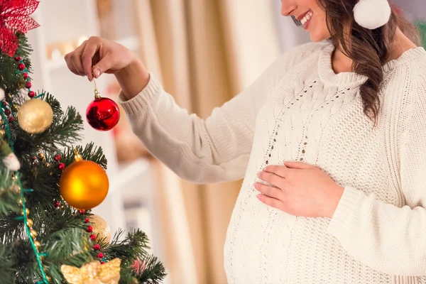Pregnant celebrate Christmas