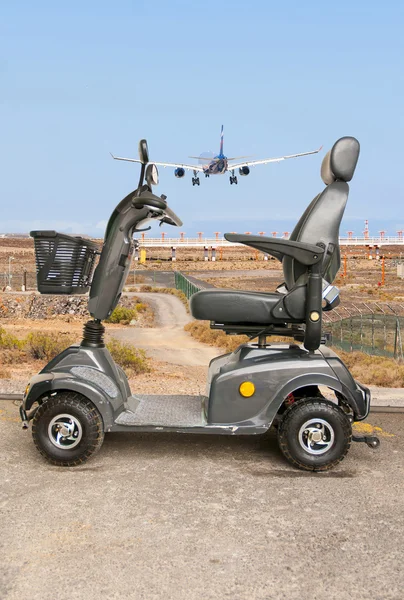 Electric mobility scooter on the road