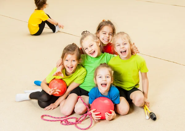 Happy children in gym