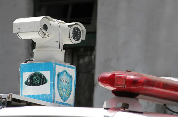 Closeup photo of CCTV camera fitted on a Police Vehicle