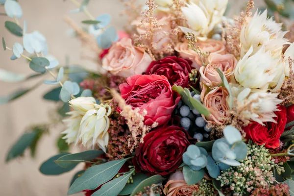 Beautiful colorful wedding bouquet