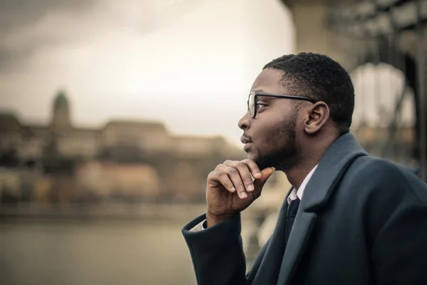 Businessman thinking about something