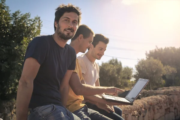 Friends using computer