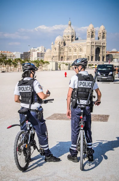 MARSEILLES, FRANCE - MAY 7 2014: Marseilles Police By Marseilles