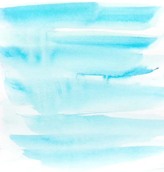 Soft wash blue brush strokes abstract watercolor background on w