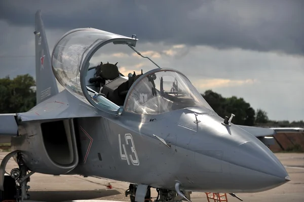 VORONEZH, RUSSIA - DECEMBER 12: combat Training Yak-130 aircraft perform training flights at the airport December, 12, 2013 in Voronezh, Russia