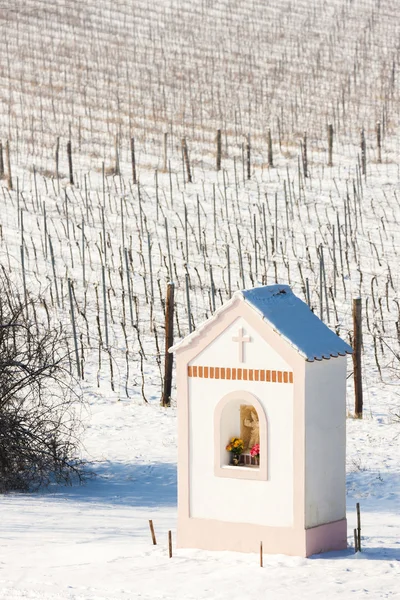 God\'s torture near Hnanice with winter vineyard