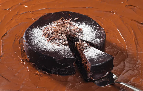 Still life of chocolate with chocolate cake