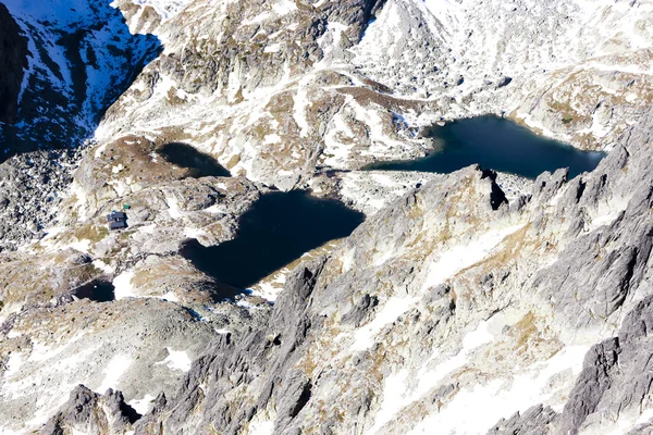 View from Lomnicky Peak to tarn, Vysoke Tatry