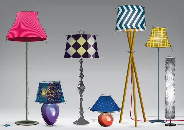 Set of decorative color lamps.