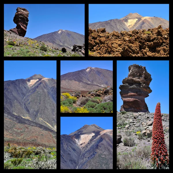 Mosaic photos of Mount Teide at Canary
