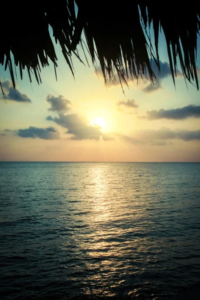 Beautiful sunset over sea with reflection in water. Koh Phangan