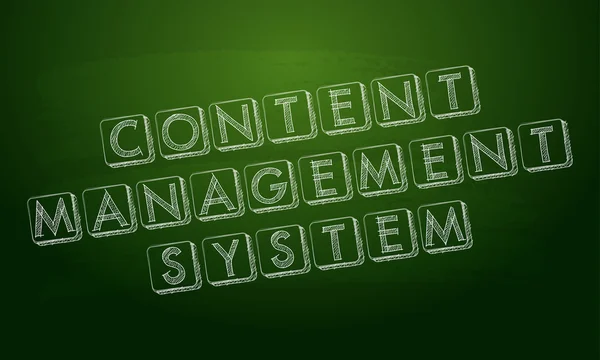 Content management system over green blackboard