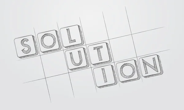 Solution in hand-drawn style blocks